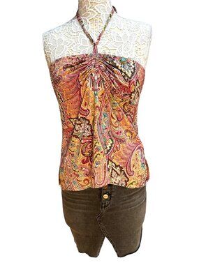 Y2K Star City Paisley Halter Top